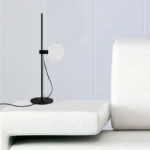 Abajur Sierra Preto e Vidro Fosco Studio