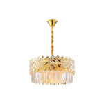 Lustre Lor Redondo 60X26 Cristal Dourado SKYLIGHT - Imagem 2