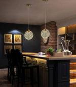 Pendente Redondo Dourado Vidro Bolha 7W 3200K - Imagem 2