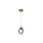 Pendente De Cristal Dourado 3500K Led 7W