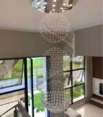 Lustre Redondo Espiral Com 2mt De Altura Em Cristal - Imagem 2