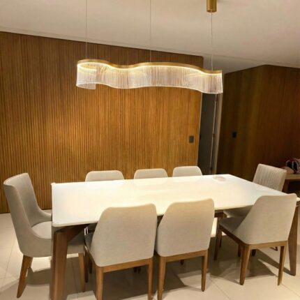 Pendente Led Atenas Metal Acrílico Dourado 28w 3000k