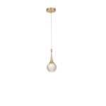 Luminaria Pendente Led 5W Cristal e Mental Dourado