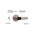 Fechadura Digital com Biometria de Embutir SL130 Prata Papaiz - Imagem 2