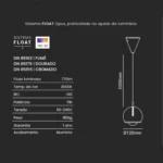 Luminaria Pendente OKIO Led 5W Dourado - Imagem 2