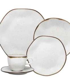 Aparelho de Jantar e Chá Porcelana 20 Peças Ryo Maresia Oxford