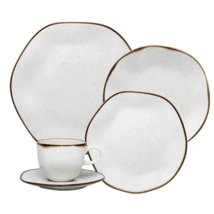 Aparelho de Jantar e Chá Porcelana 20 Peças Ryo Maresia Oxford