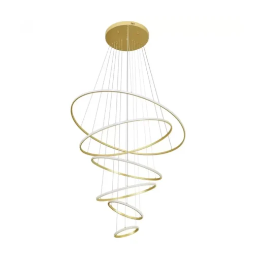 Lustre Pendente Nordecor Inverse Redondo 2532 Led Dourado Bivolt