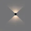 Arandela Led Wall Plus Preto 2 Facho Aberto Stella