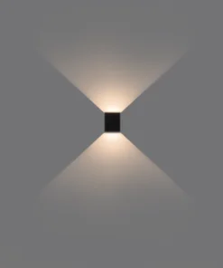 Arandela Led Wall Plus Preto 2 Facho Aberto Stella