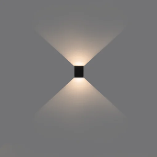 Arandela Led Wall Plus Preto 2 Facho Aberto Stella