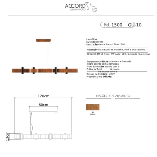 Pendente Madeira Accord Flow