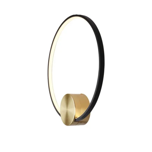 Arandela LED Signo 12W Preto Com Dourado Usina Design