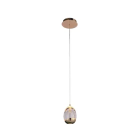 Pendente Gute Bella 9x14cm Led 4,8w 3000k 288lm Dourado E Transparente