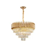 Pendente Em Cristal Sindora 55x36cm E14x8 Dourado - Imagem 2