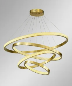 Pendente Intense 4 Aros LED Dourado Escovado - Usina Design