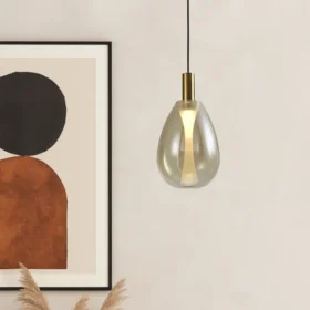 Pendente Thunder Dourado/Vidro âmbar 4W LED 3000K