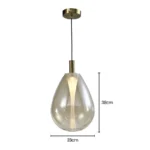 Pendente Thunder 23X38cm Bronze e Vidro Skylight - Imagem 2