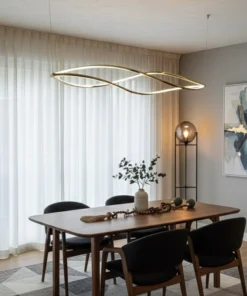 Pendente Dourado 160cm 65W 3000K Sindora