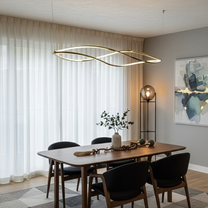 Pendente Dourado 160cm 65W 3000K Sindora