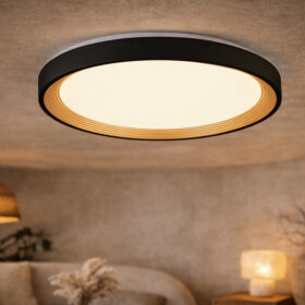 Plafon LED HEAVEN 36W Preto com Controle Remoto Dimerizável