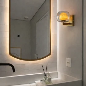 Arandela Em Rocha Natural Mármore