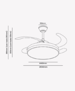 Ventilador De Teto Retrátil Air Lite 60w Com Controle Opus - Imagem 5