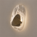 ARANDELA ALERA  EM TRAVERTINO FORMATO ORGANICO