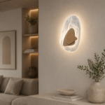 ARANDELA ALERA  EM TRAVERTINO FORMATO ORGANICO - Imagem 4