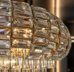 Lustre Dourado de Cristal K9 com Soquete E14 50x65cm - Imagem 3