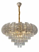 Lustre Dourado de Cristal K9 com Soquete E14 50x65cm - Imagem 4